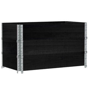 Palettenaufsatzrahmen 3er Set 100x50 Kiefer Schwarz