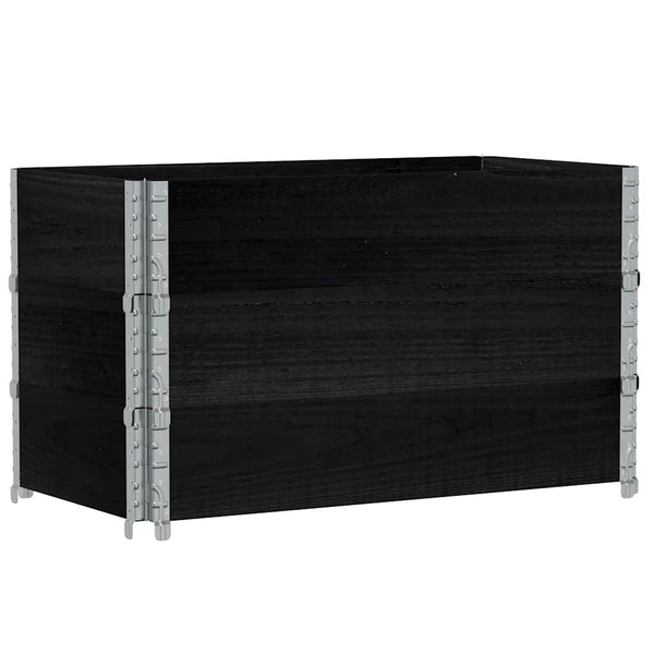 Palettenaufsatzrahmen 3er Set 100x50 Kiefer Schwarz
