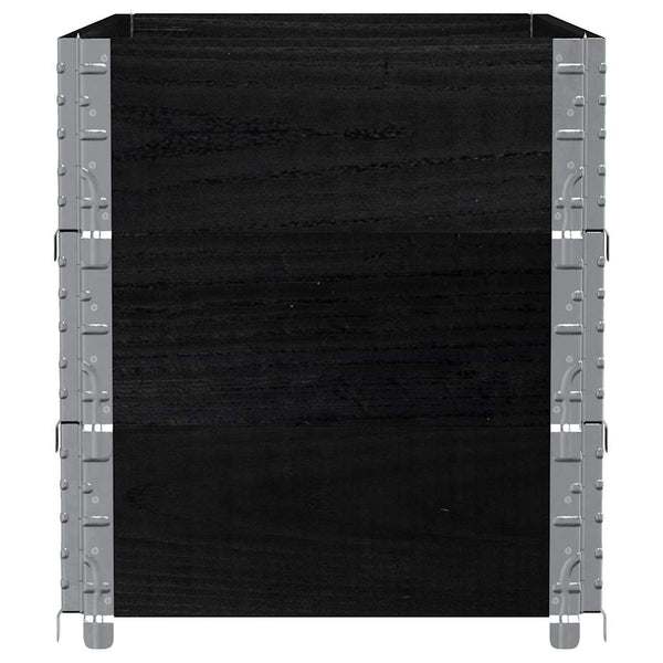 Palettenaufsatzrahmen 3er Set 100x50 Kiefer Schwarz