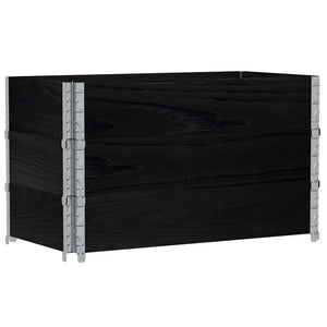Palettenaufsatzrahmen 3er Set 100x50 Kiefer Schwarz