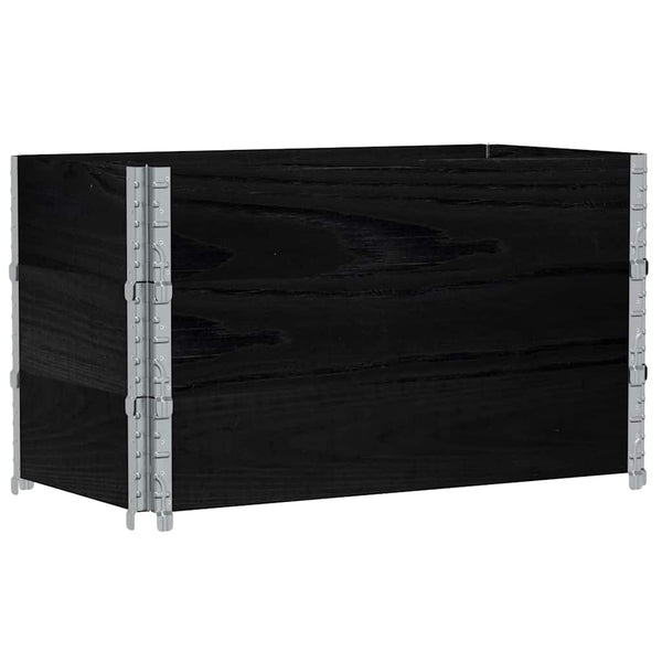 Palettenaufsatzrahmen 3er Set 100x50 Kiefer Schwarz
