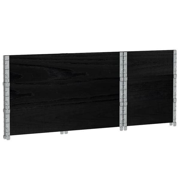 Palettenaufsatzrahmen 3er Set 100x50 Kiefer Schwarz