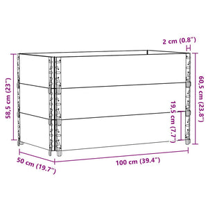 Palettenaufsatzrahmen 3er Set 100x50 Kiefer Schwarz