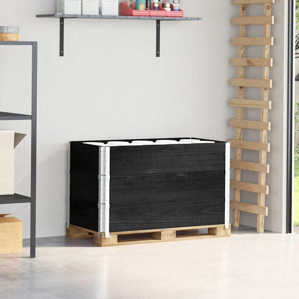 Palettenaufsatzrahmen 3er Set 100x50 Kiefer Schwarz