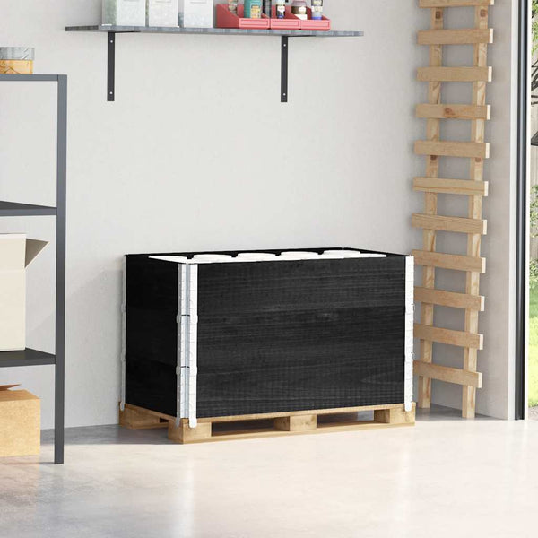 Palettenaufsatzrahmen 3er Set 100x50 Kiefer Schwarz