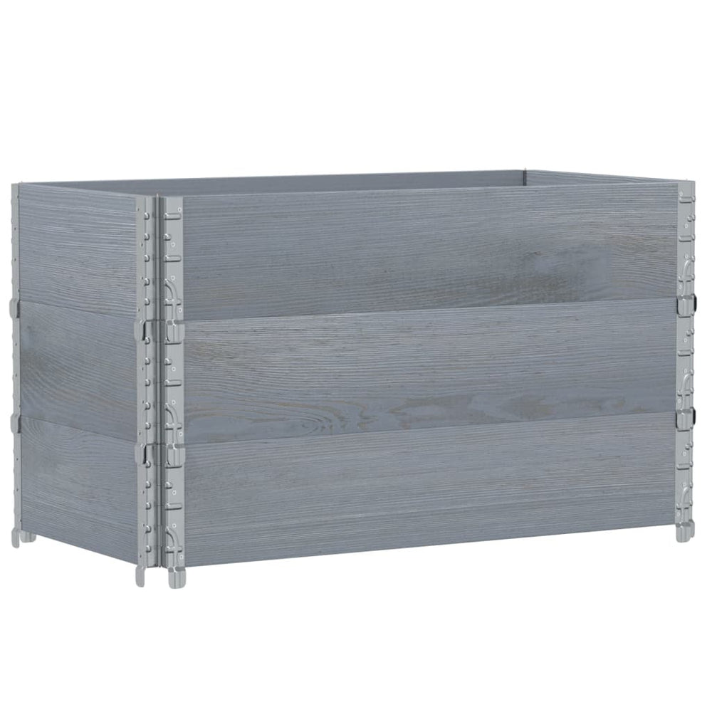 Palettenaufsatzrahmen 3er Set Grau 100x50 cm