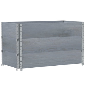 Palettenaufsatzrahmen 3er Set Grau 100x50 cm