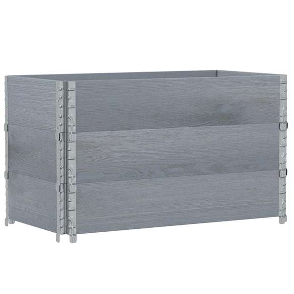 Palettenaufsatzrahmen 3er Set Grau 100x50 cm
