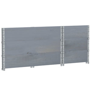 Palettenaufsatzrahmen 3er Set Grau 100x50 cm