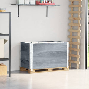 Palettenaufsatzrahmen 3er Set Grau 100x50 cm