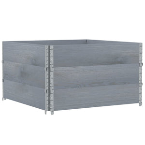 Palettenaufsatzrahmen 100x100cm Grau Kiefer 3er-Set