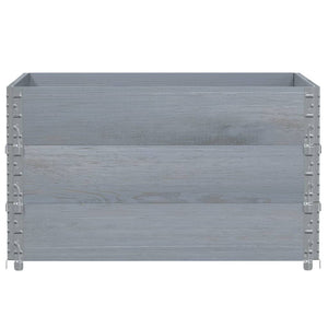 Palettenaufsatzrahmen 100x100cm Grau Kiefer 3er-Set
