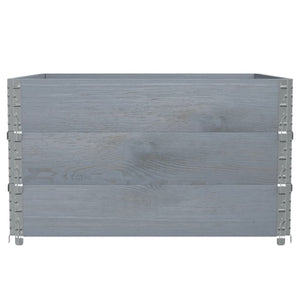 Palettenaufsatzrahmen 100x100cm Grau Kiefer 3er-Set