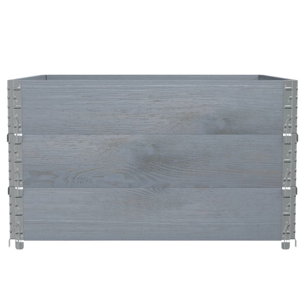 Palettenaufsatzrahmen 100x100cm Grau Kiefer 3er-Set