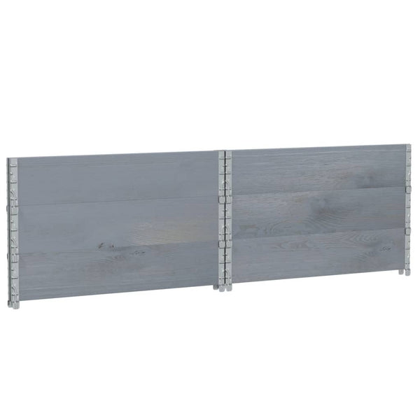 Palettenaufsatzrahmen 100x100cm Grau Kiefer 3er-Set