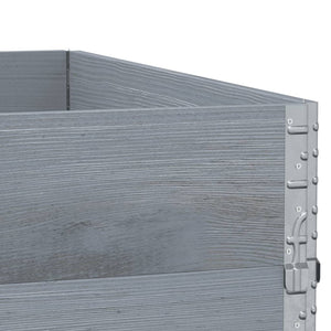 Palettenaufsatzrahmen 100x100cm Grau Kiefer 3er-Set