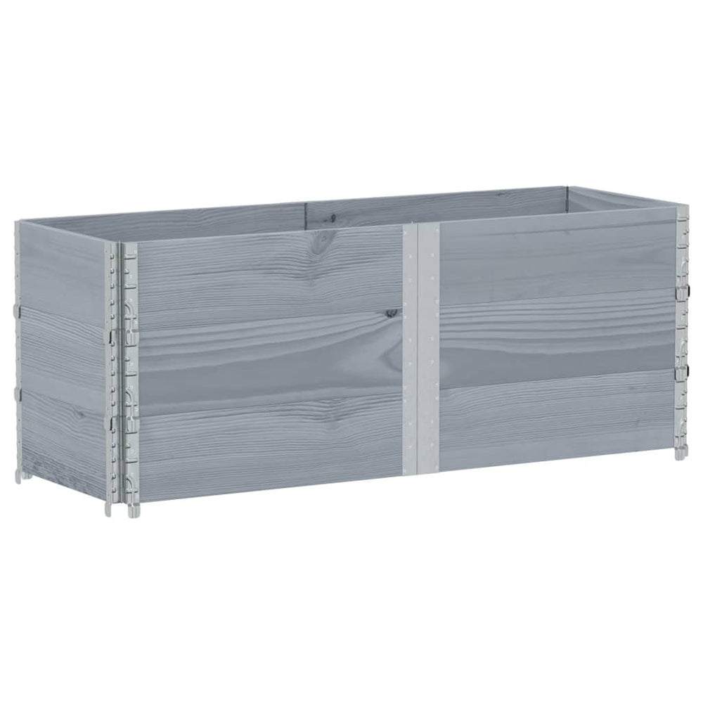 Palettenaufsatzrahmen 3er Set Grau 150x50 cm