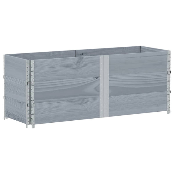 Palettenaufsatzrahmen 3er Set Grau 150x50 cm