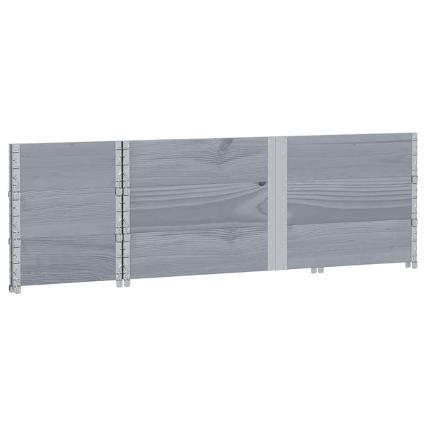 Palettenaufsatzrahmen 3er Set Grau 150x50 cm