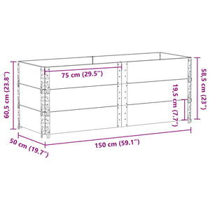Palettenaufsatzrahmen 3er Set Grau 150x50 cm