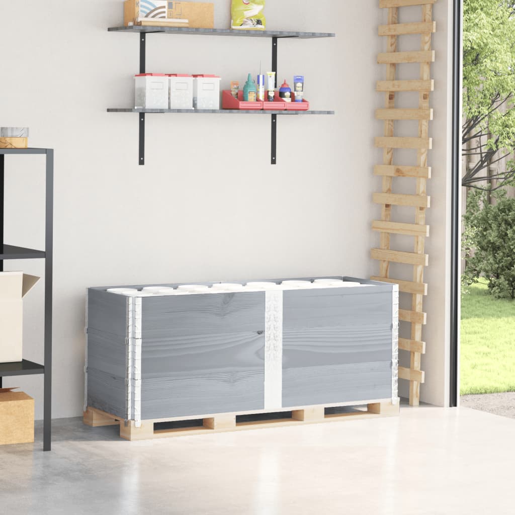 Palettenaufsatzrahmen 3er Set Grau 150x50 cm