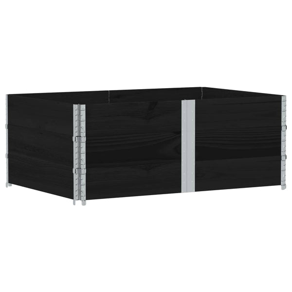 Palettenaufsatzrahmen 3er Set 150x100 Kiefer Schwarz