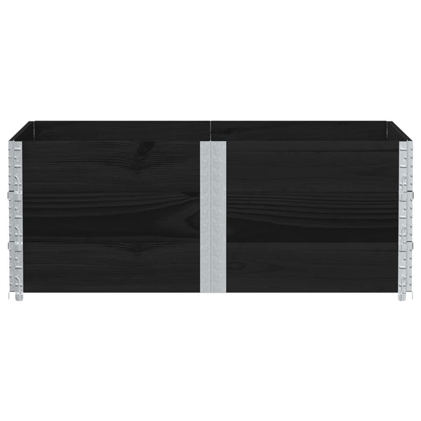 Palettenaufsatzrahmen 3er Set 150x100 Kiefer Schwarz