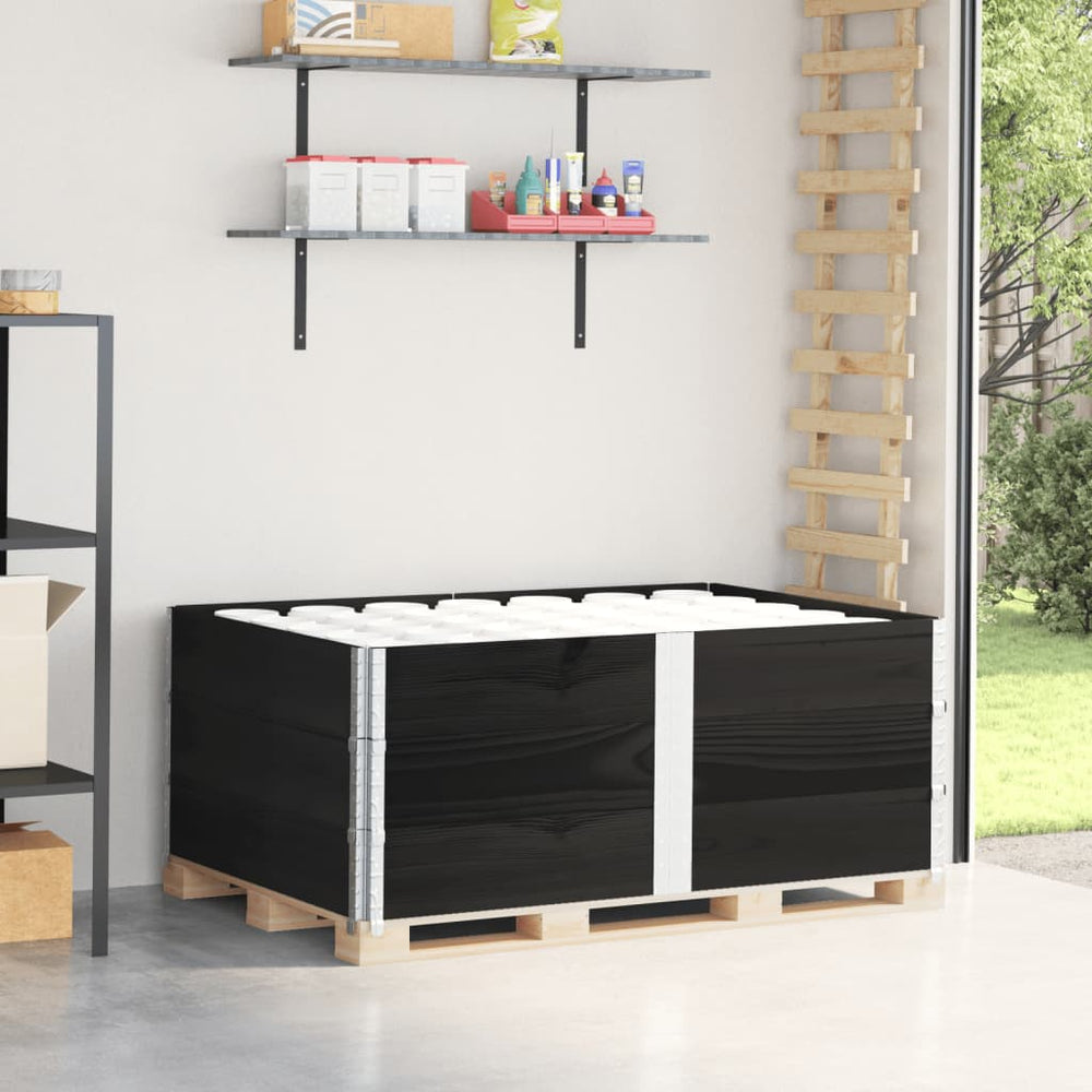 Palettenaufsatzrahmen 3er Set 150x100 Kiefer Schwarz