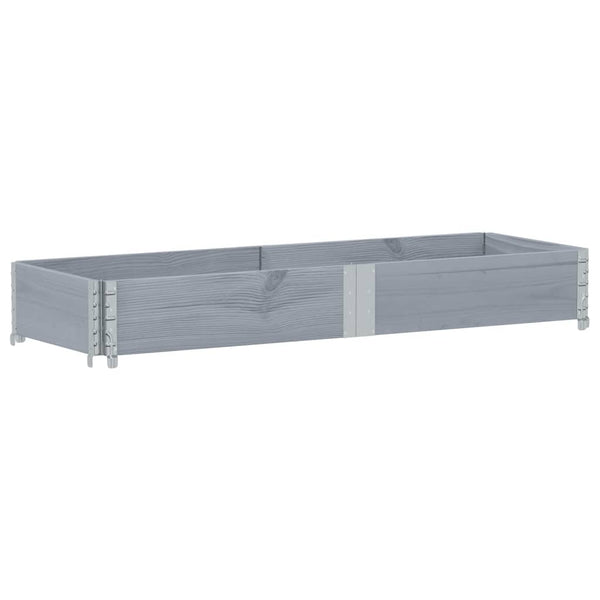 Grauer Pflanzkasten 150x50 cm Kiefer Massivholz