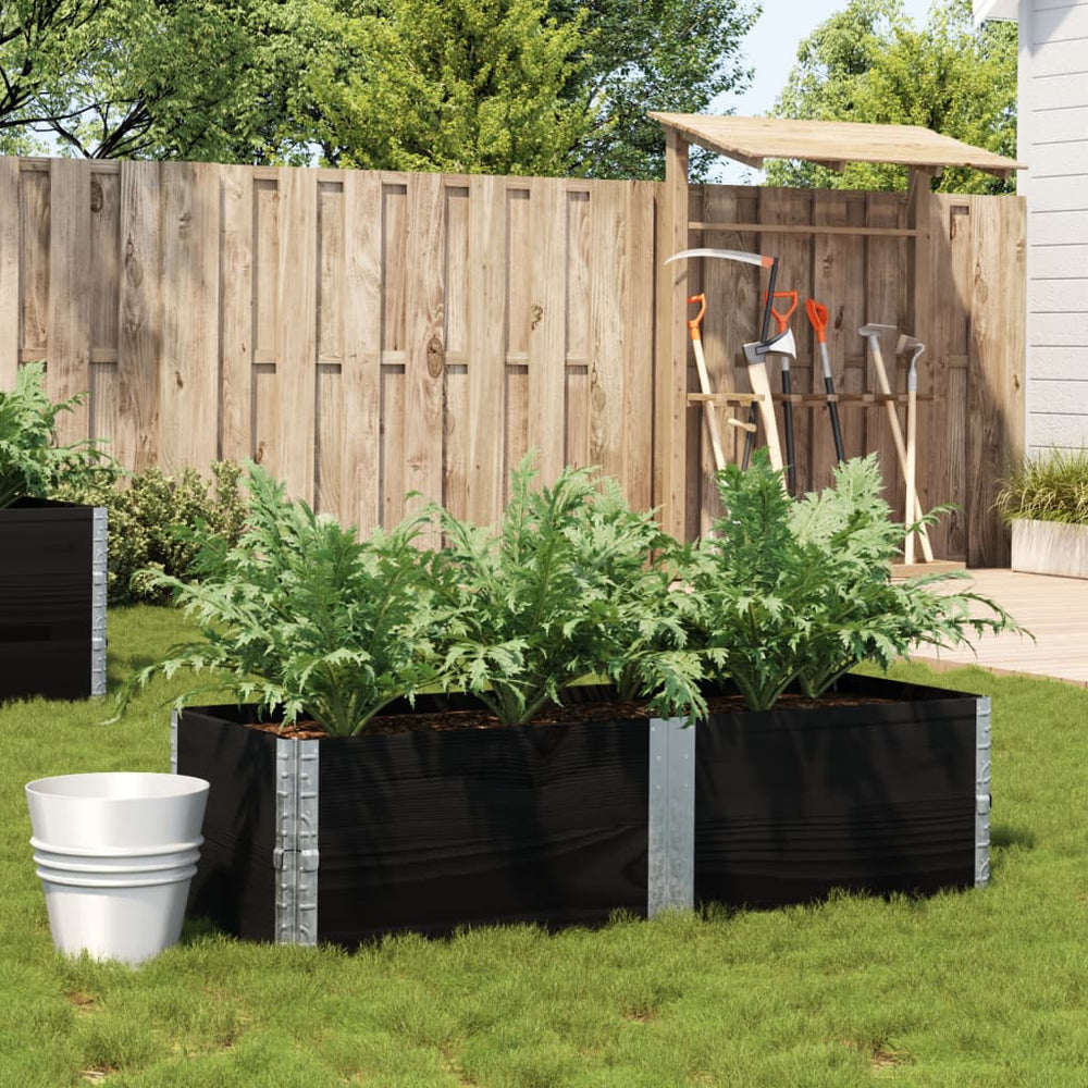 Schwarzer Pflanzkasten 150x50 cm Kiefer Massivholz