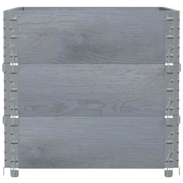 vidaXL Jardinière grise 80x60 cm Bois de pin massif