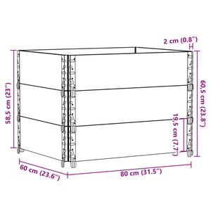 vidaXL Jardinière grise 80x60 cm Bois de pin massif
