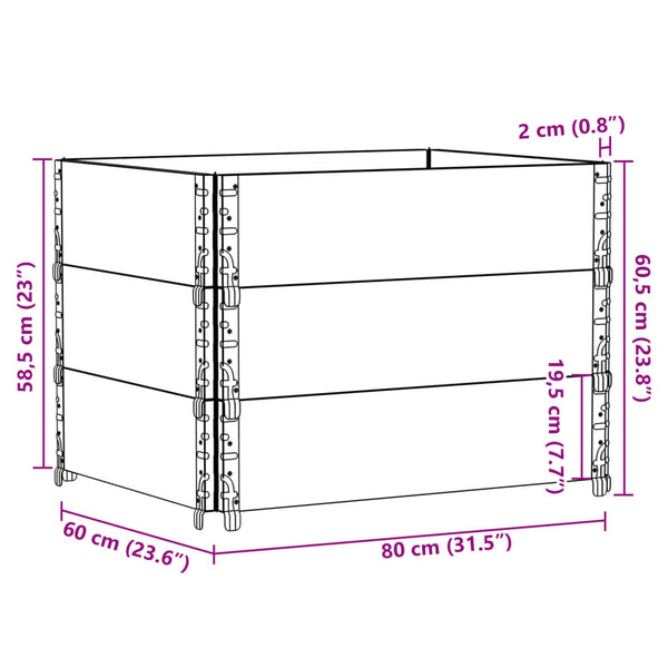 vidaXL Jardinière grise 80x60 cm Bois de pin massif