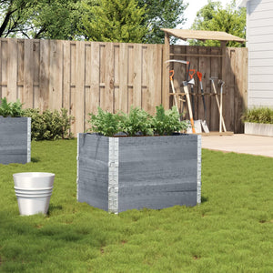 vidaXL Jardinière grise 80x60 cm Bois de pin massif
