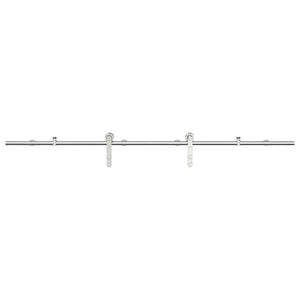 Schiebetür-Beschlagsatz 183 cm Edelstahl Silbern