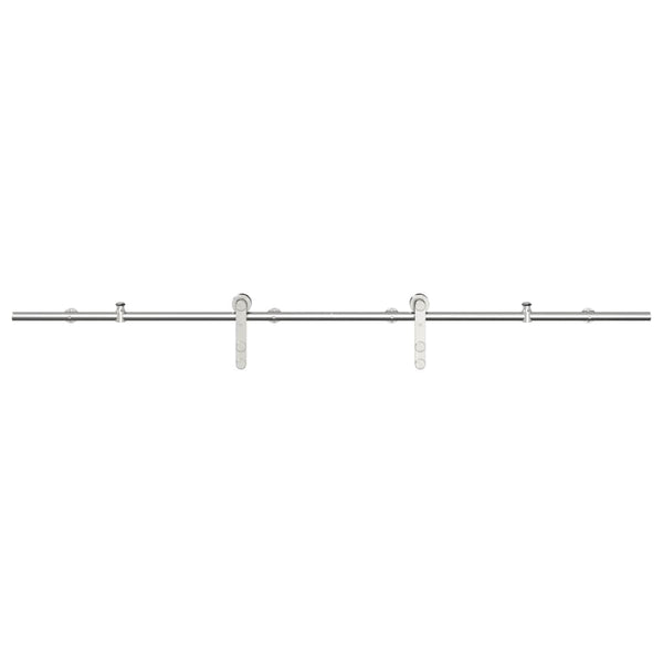 Schiebetür-Beschlagsatz 183 cm Edelstahl Silbern
