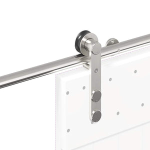 Schiebetür-Beschlagsatz 183 cm Edelstahl Silbern