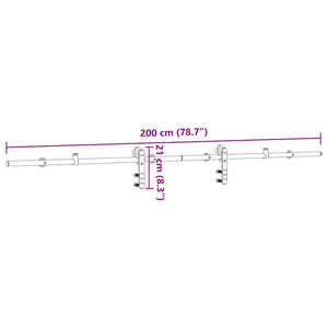Schiebetürbeschlag-Set Edelstahl 200cm