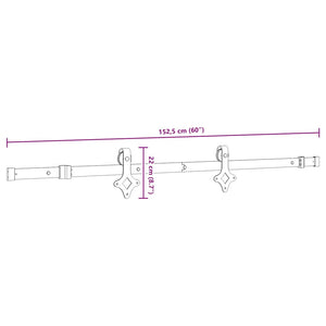 Schiebetürbeschlag-Set, 152.4cm, Schwarz