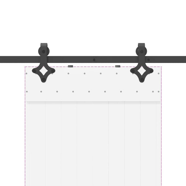 Schiebetürbeschlag-Set, 152.4cm, Schwarz
