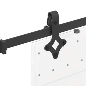 Schiebetürbeschlag-Set, 152.4cm, Schwarz