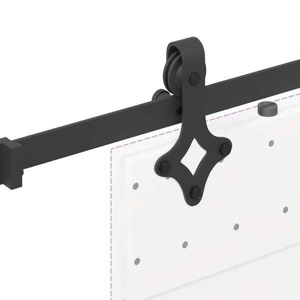 Schiebetürbeschlag-Set, 152.4cm, Schwarz