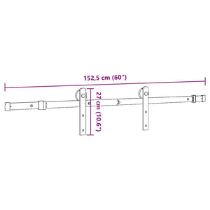 Schiebetürbeschlag Set 152cm Schwarz Stahl