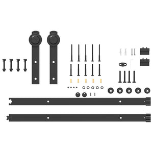 Schiebetürbeschlag Set 152cm Schwarz Stahl