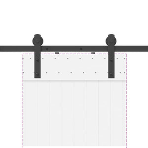 Schiebetürbeschlag Set 152cm Schwarz Stahl