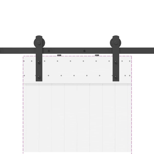 Schiebetürbeschlag Set 152cm Schwarz Stahl
