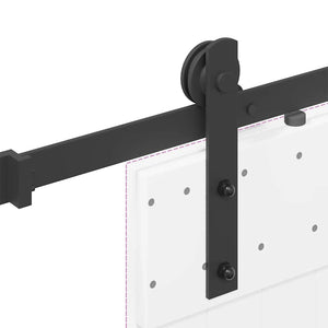 Schiebetürbeschlag Set 152cm Schwarz Stahl