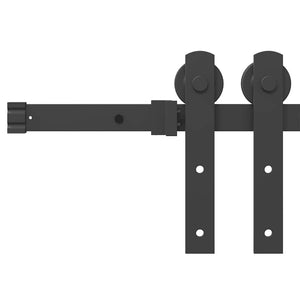 Schiebetürbeschlag Set 152cm Schwarz Stahl