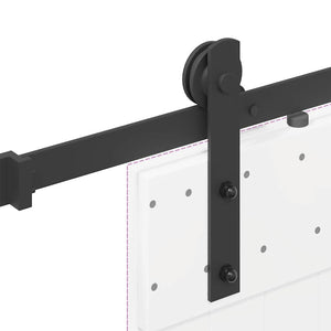 Schiebetürbeschlag Set 213,5cm Schwarz