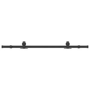 Schiebetürbeschlag Set 152,5 cm Stahl Schwarz